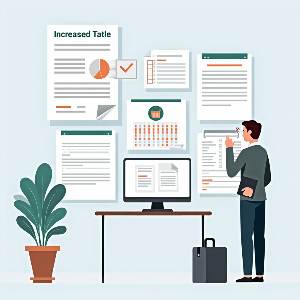 Illustration montrant un avis d'amende forfaitaire majorée avec un calendrier indiquant les délais dépassés, des documents administratifs du Trésor Public, et une personne préoccupée consultant les options de paiement sur un ordinateur