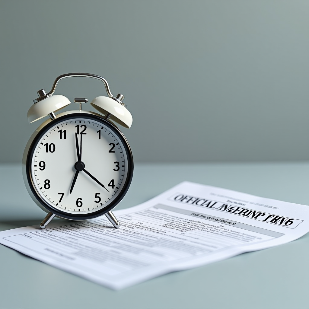 Calendrier et horloge montrant le délai de 45 jours avec des documents officiels d'amendes gouvernementales