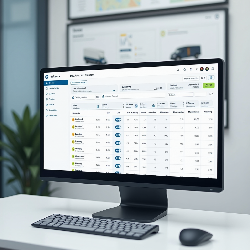 Tableau de bord moderne d'un logiciel de gestion de flotte montrant le suivi des véhicules et le système d'attribution des conducteurs